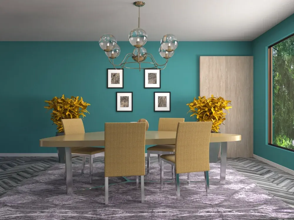 Analogous colour family in a dining room