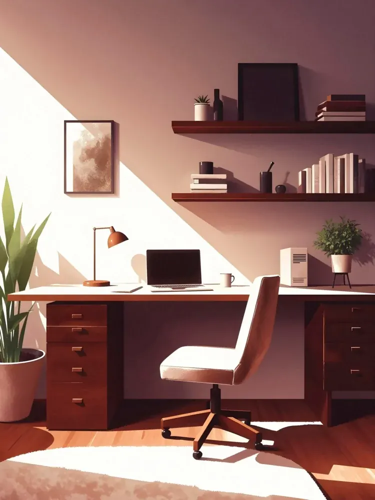 Hero colour scheme in a home office