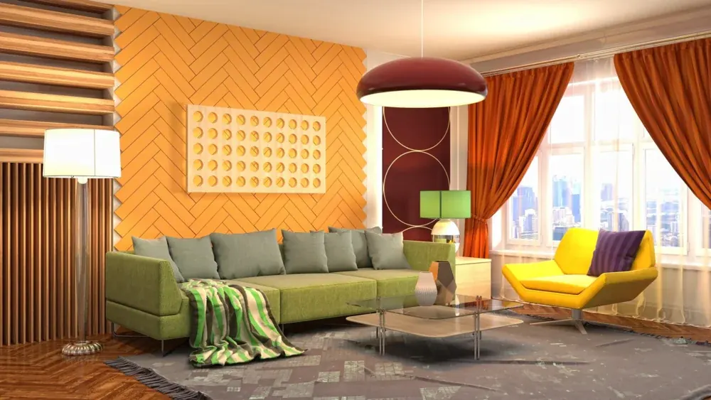Analogous colour family in a living room