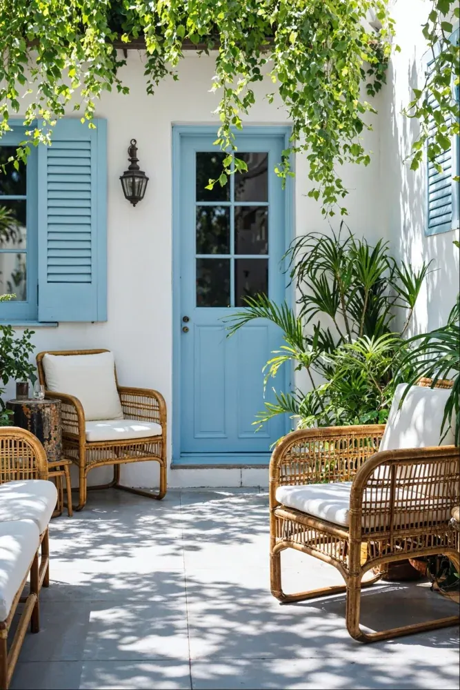 Complementary colour duo on a home exterior